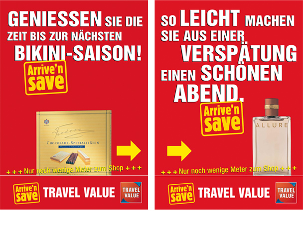Plakate für die POS - Werbung an Flughäfen (Duty Free - Stores)