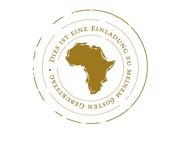 Logo für eine Geburtstagsfeier unter dem Motto Afrika