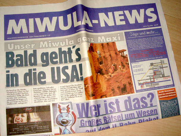 Warteschlangenzeitung „Miwula News“ 